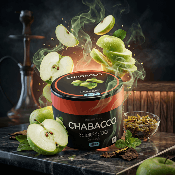 טבק לנרגילה CHABACCO בטעם תפוח - 50 גרם