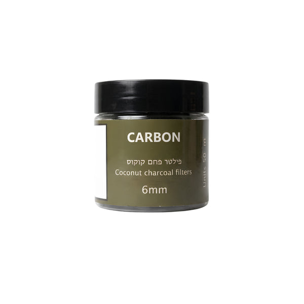 פילטר פחם קוקוס מבית carbon בגודל 6 מ״מ