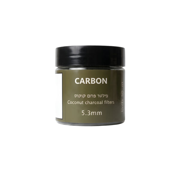 פילטר פחם קוקוס מבית carbon בגודל 5.3 מ״מ