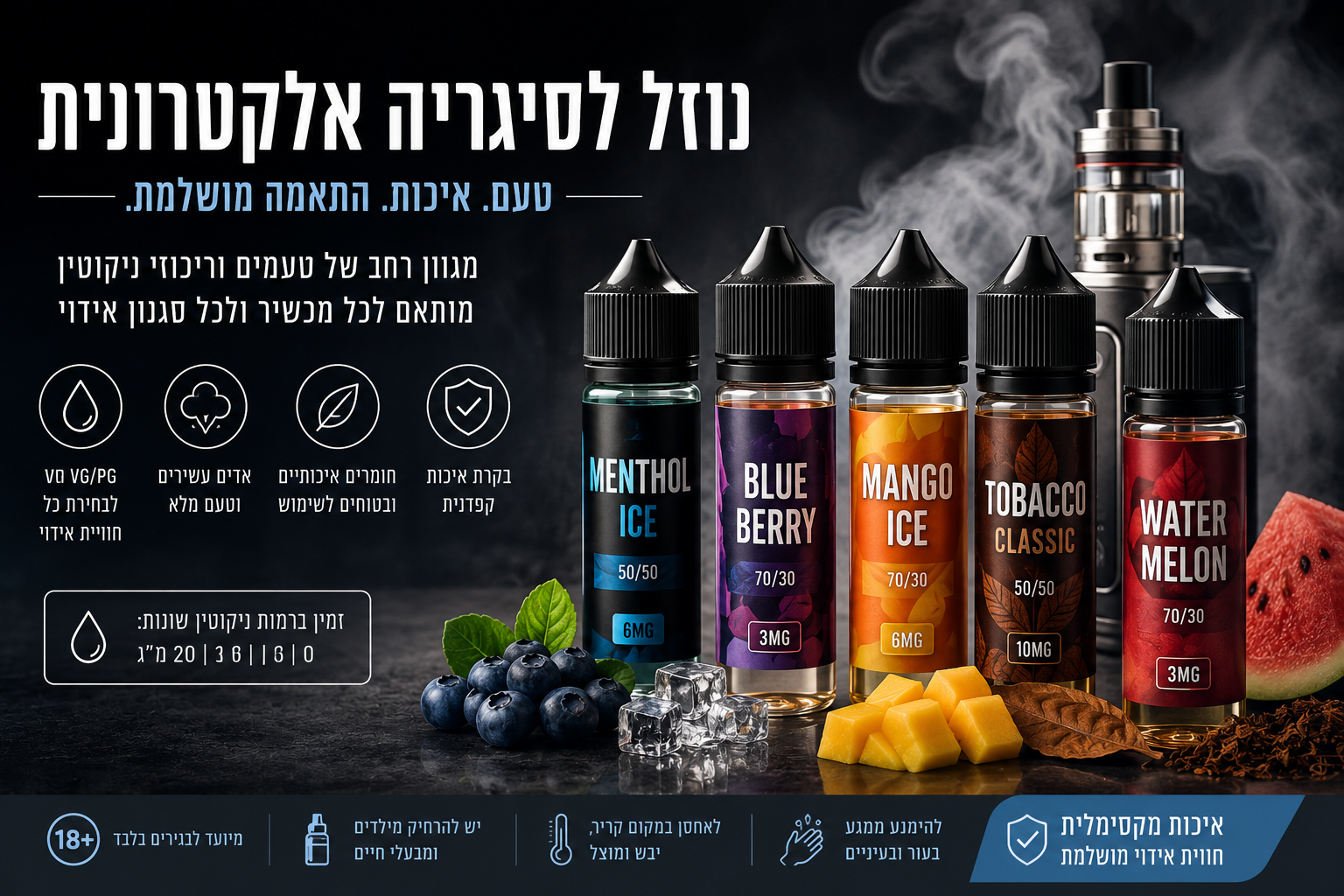 נוזל לסיגריה אלקטרונית: איך מתאימים אותו למכשיר ולפוד?