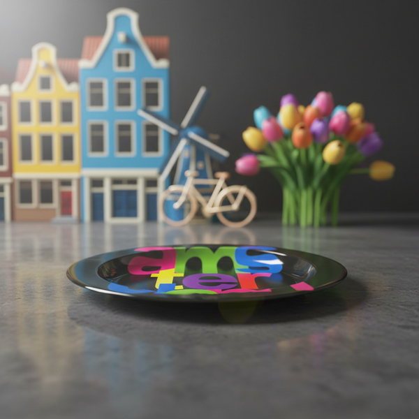 מאפרת מתכת אותיות אמסטרדם | Amsterdam letters Ashtray