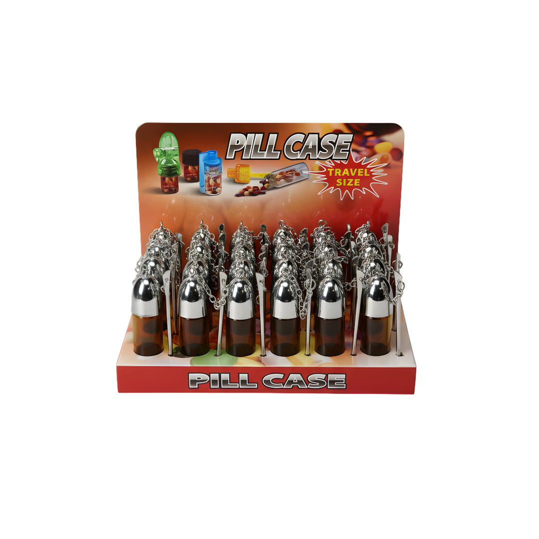 בקבוקון לאחסון כדורים עם כפית PILL CASE 