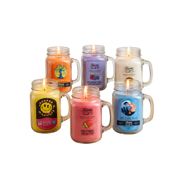 נר ריחני - אוכמניות פטל | Beamer Candle - Blueberries Smell Like Raspberries