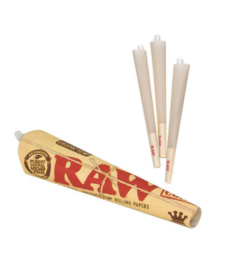 מארז 3 קונוסים מוכנים מראש של רואו בגודל גדול RAW KING SIZE CONES 3 PCS