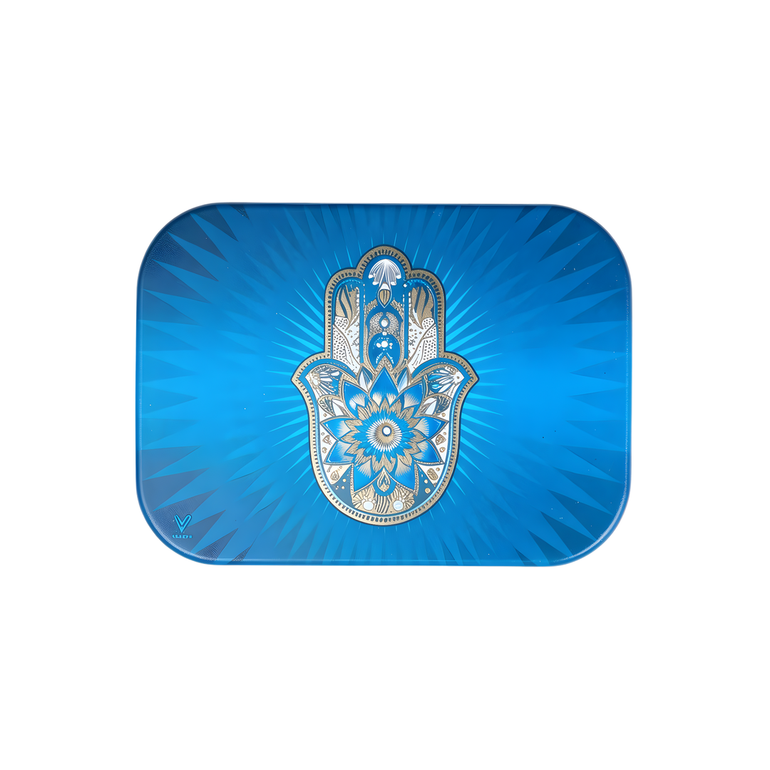מכסה מגנטי בעיצוב - כחול חמסה | Rolling tray lid blue hamsa