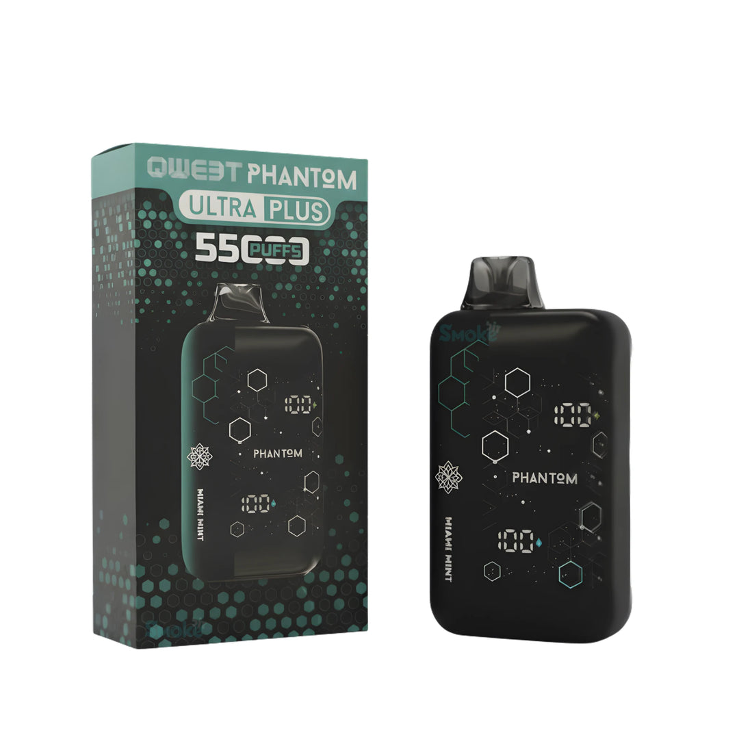סיגריה אלקטרונית QWEET Phantom Ultra Plus 55,000 שאיפות בטעם מיאמי מנטה | זולסמוק