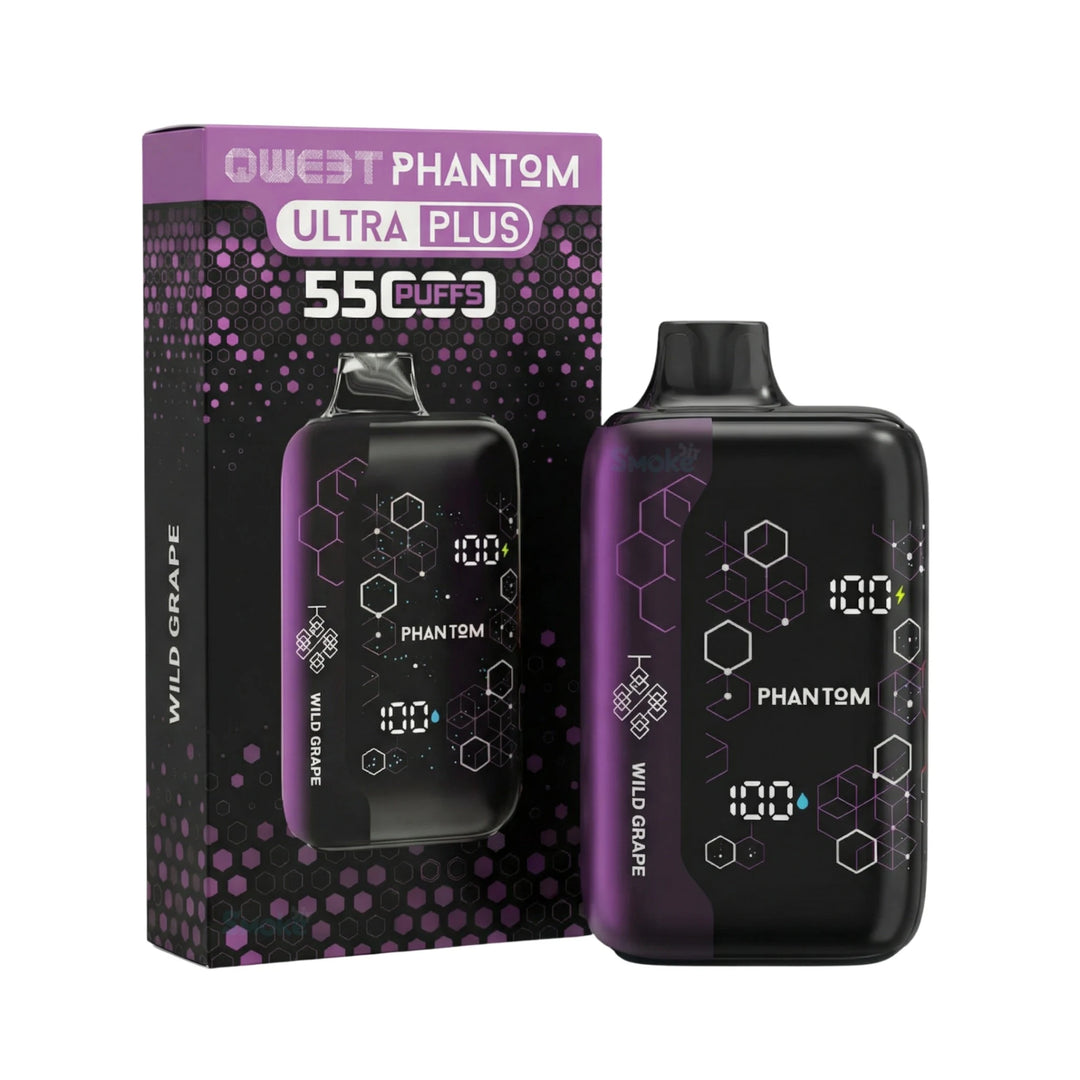 סיגריה אלקטרונית QWEET Phantom Ultra Plus 55,000 שאיפות בטעם ענבים | זולסמוק