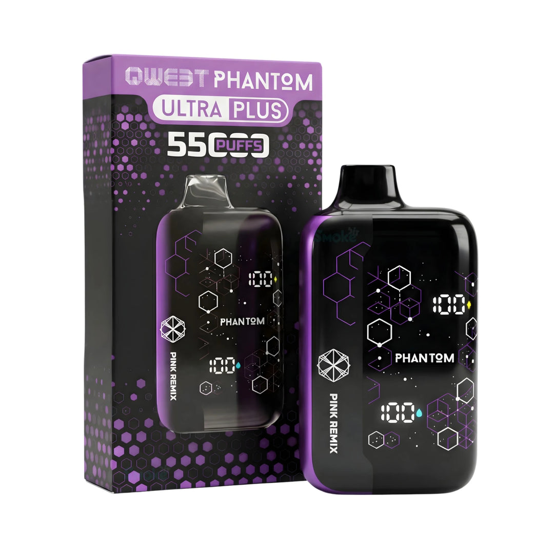 סיגריה אלקטרונית QWEET Phantom Ultra Plus 55,000 שאיפות בטעם פינק רימקס | זולסמוק