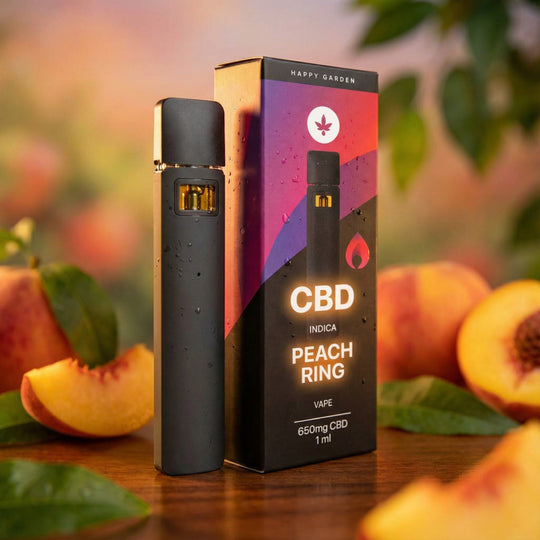 וייפ סי בי די בטעם אפרסק | CBD vape happy vape - peach ring