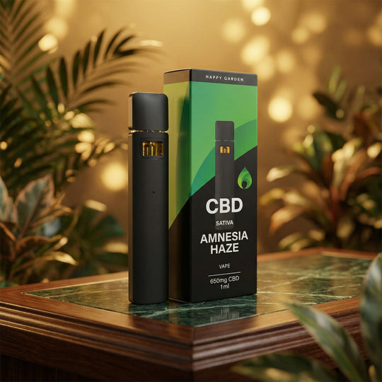 וייפ סי בי די בטעם אמנזיה הייז | CBD vape happy vape - amnesia haze