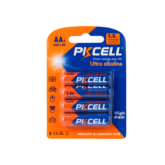 סוללות AA במארז של 4 סוללות של חברת PKCELL