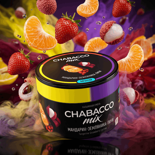 טבק לנרגילה CHABACCO בטעם תות וליצ'י - 50 גרם