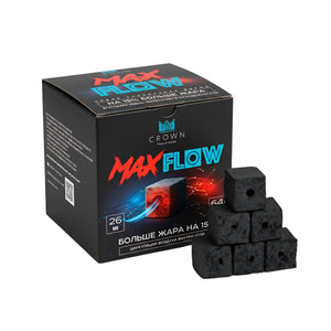 גחלי קוקוס Crown Maxflow 26x26 לנרגילה לחום גבוה ויציב