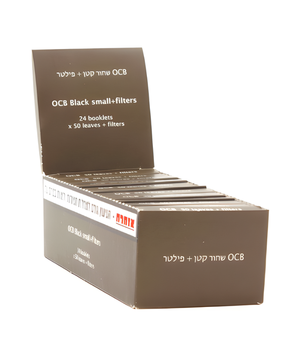 נייר גלגול או סי בי שחור - קטן עם פילטר | OCB small size + filters