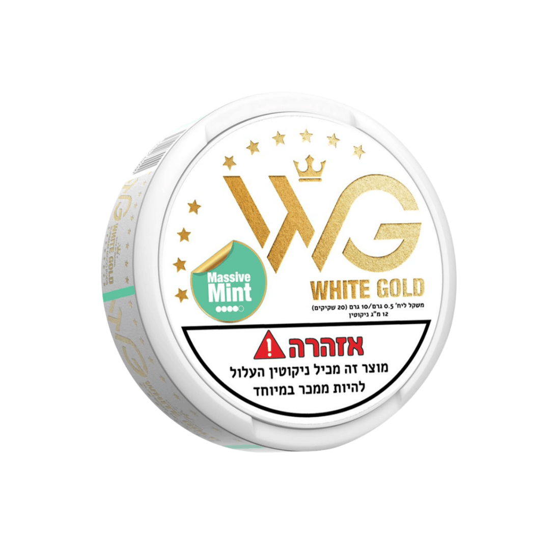 שקיקי ניקוטין WHITE GOLD בטעם מנטה חזקה 12 מ״ג