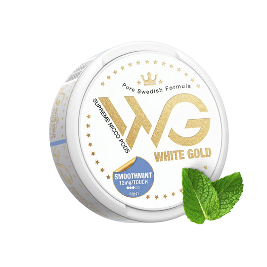 שקיקי ניקוטין WHITE GOLD בטעם מנטה חלקה ומעודנת 12 מ״ג